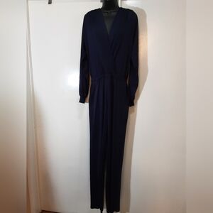Classic Navy Long-Sleeve Jumpsuit